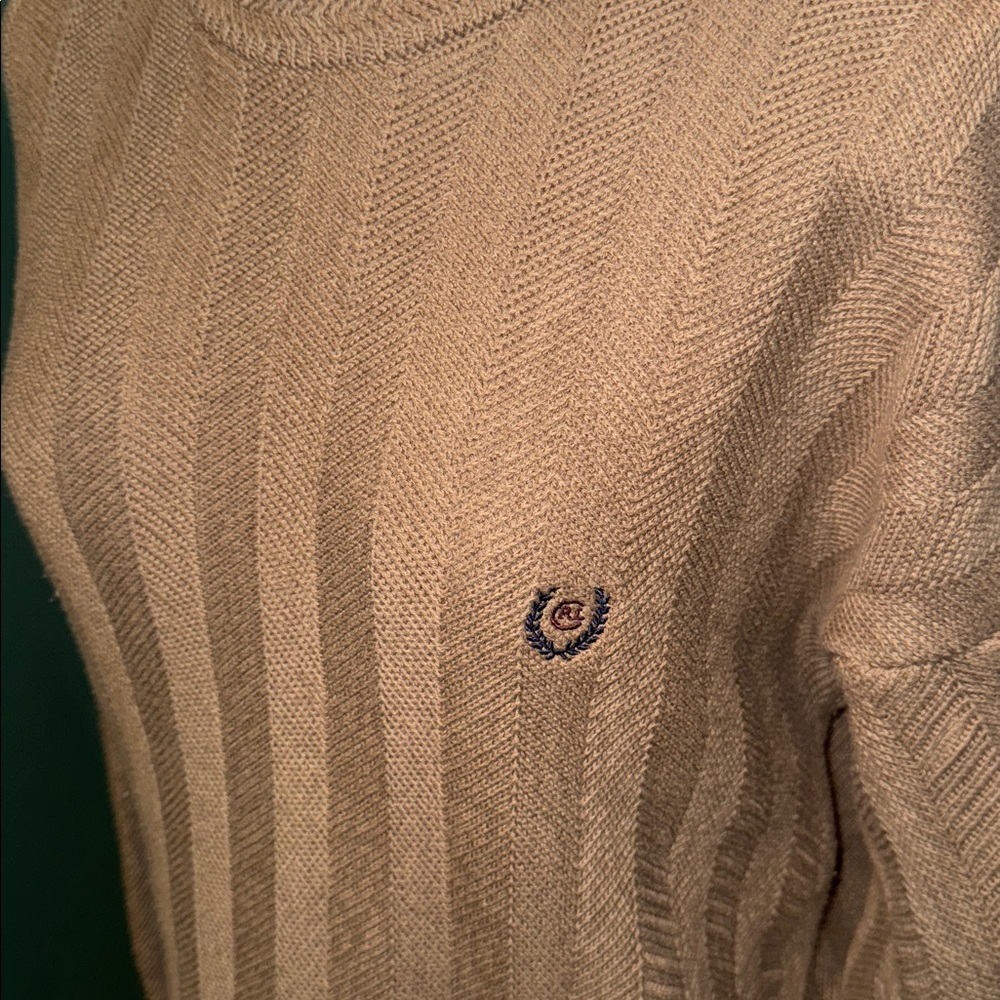 Men’s CHAPS Ralph Lauren hand framed tan sweater, size large - Picture 4 of 6